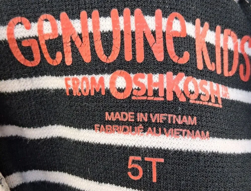 Osh Kosh Knit Dress Black White Long Sleeve Size 5T Casual